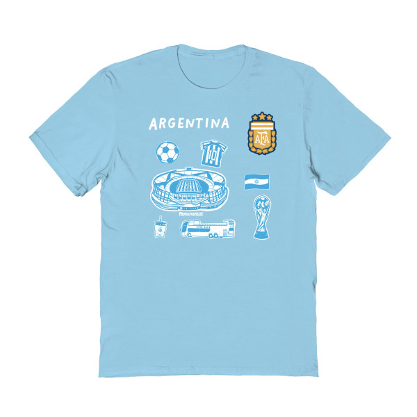 Детская Argentina National Team Vive La Fete Impressions Icons T-Shirt - Light Blue