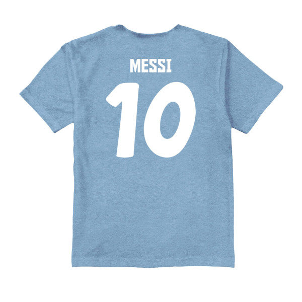 Детская Lionel Messi Argentina National Team Vive La Fete Name & Number Color Badge T-Shirt - Light Blue