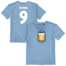 Детская Julián Álvarez Argentina National Team Vive La Fete Name & Number Color Badge T-Shirt - Light Blue
