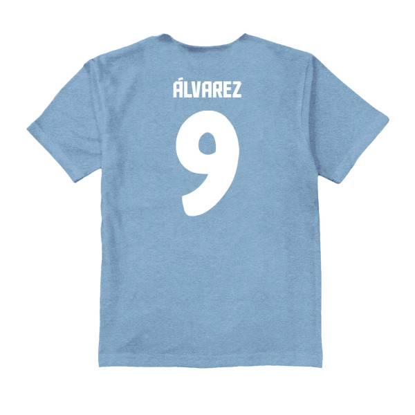 Детская Julián Álvarez Argentina National Team Vive La Fete Name & Number Color Badge T-Shirt - Light Blue