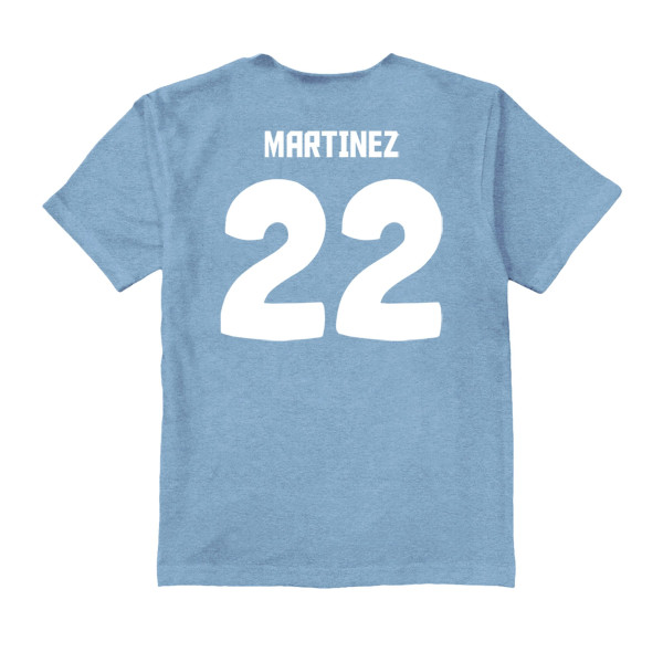 Детская Lautaro Martinez Argentina National Team Vive La Fete Name & Number Color Badge T-Shirt - Light Blue