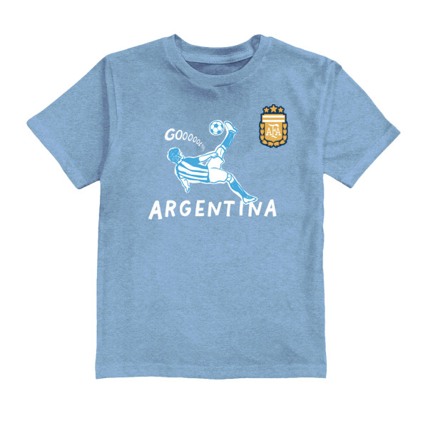 Подростковая Julián Álvarez Argentina National Team Vive La Fete Name & Number Chilena Style T-Shirt - Light Blue