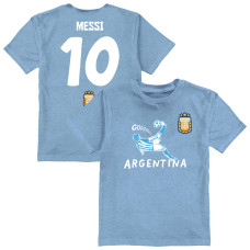 Детская Lionel Messi Argentina National Team Vive La Fete Name & Number Chilena Style T-Shirt - Light Blue
