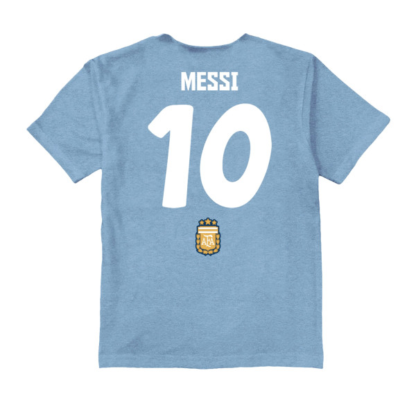 Детская Lionel Messi Argentina National Team Vive La Fete Name & Number Chilena Style T-Shirt - Light Blue