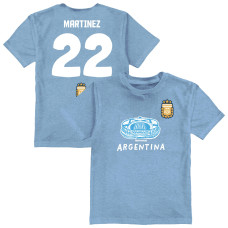 Подростковая Lautaro Martinez Argentina National Team Vive La Fete Name & Number Stadium Style T-Shirt - Light Blue