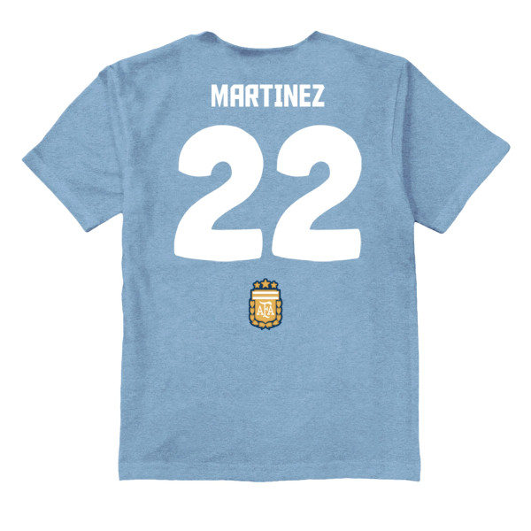 Подростковая Lautaro Martinez Argentina National Team Vive La Fete Name & Number Stadium Style T-Shirt - Light Blue