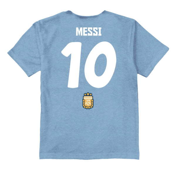 Подростковая Lionel Messi Argentina National Team Vive La Fete Name & Number Stadium Style T-Shirt - Light Blue