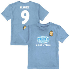 Детская Julián Álvarez Argentina National Team Vive La Fete Name & Number Stadium Style T-Shirt - Light Blue