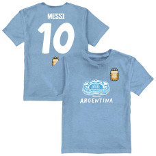 Детская Lionel Messi Argentina National Team Vive La Fete Name & Number Stadium Style T-Shirt - Light Blue