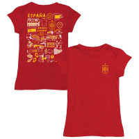Детская Spain National Team Vive La Fete Girls Impressions Artwork Fitted T-Shirt - Red