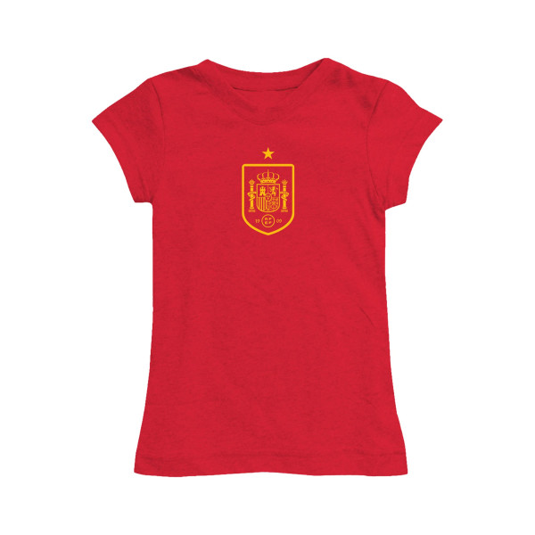 Подростковая Spain National Team Vive La Fete Girls Color Badge Fitted T-Shirt - Red