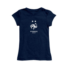 Подростковая France National Team Vive La Fete Girls Color Badge Fitted T-Shirt - Navy