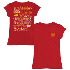 Подростковая Spain National Team Vive La Fete Girls Impressions Artwork Fitted T-Shirt - Red