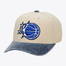 Бейсболка Orlando Magic Mitchell & Ness Cream/Blue Washed Corduroy Pro Crown