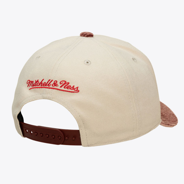 Бейсболка Philadelphia 76ers Mitchell & Ness Cream/Red Washed Corduroy Pro Crown