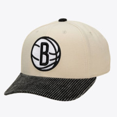 Бейсболка Brooklyn Nets Mitchell & Ness Cream/Black Washed Corduroy Pro Crown