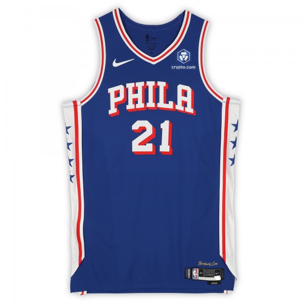 Joel Embiid Philadelphia 76ers Fanatics Authentic Game-Used #21 Royal Nike Jersey vs. New York Knicks on January 3, 2026 - Size 52+6