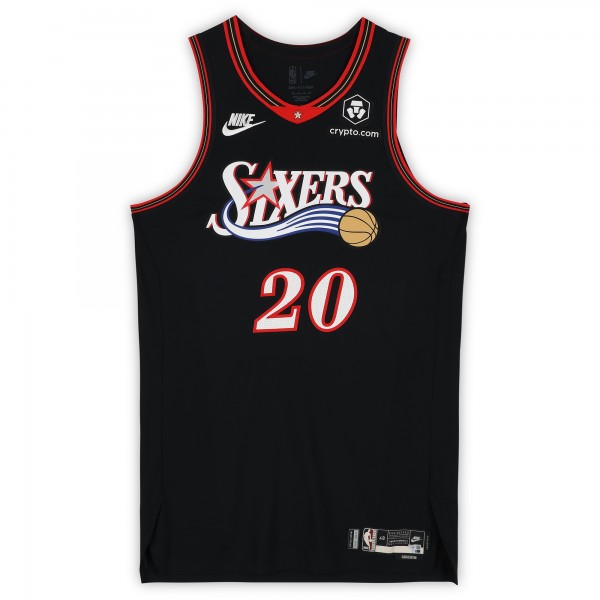 Jared McCain Philadelphia 76ers Fanatics Authentic Game-Used #20 Black Nike Classic Edition Jersey from Multiple Games in December of 2025 - Size 48+4