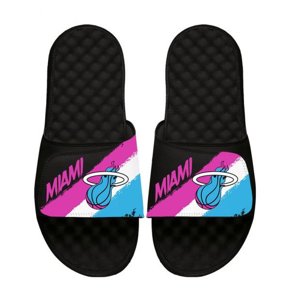 Unisex Miami Heat ISlide Paint Stripes Slide Sandals