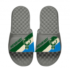 Unisex Milwaukee Bucks ISlide Paint Stripes Slide Sandals