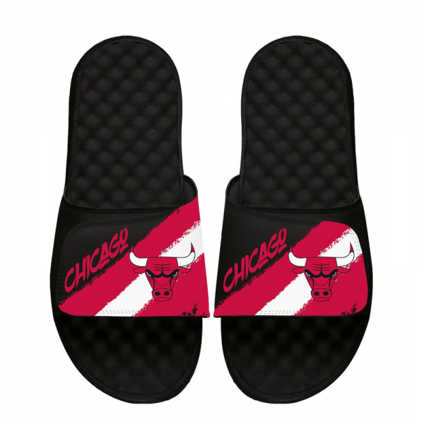 Unisex Chicago Bulls ISlide Paint Stripes Slide Sandals