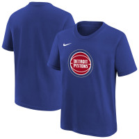 Подростковая Detroit Pistons Nike Blue Team Essential Logo T-Shirt