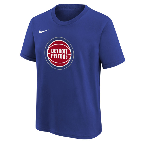 Подростковая Detroit Pistons Nike Blue Team Essential Logo T-Shirt