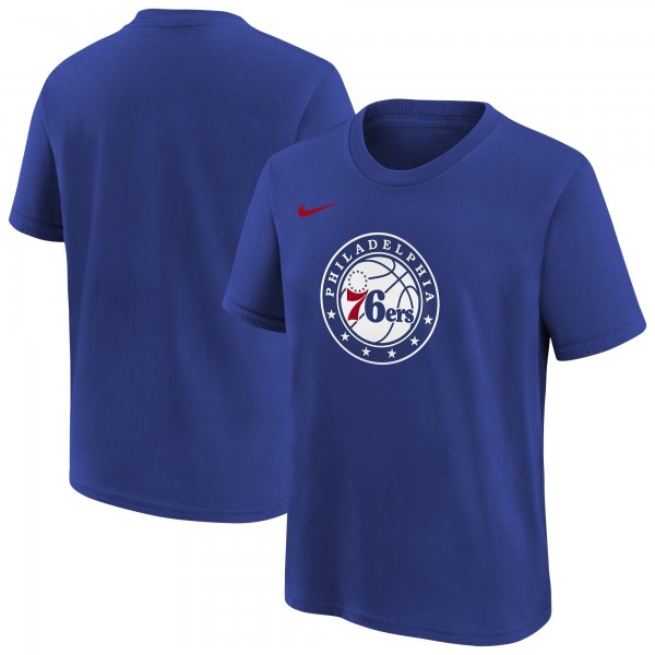 Подростковая Philadelphia 76ers Nike Royal Team Essential Logo T-Shirt