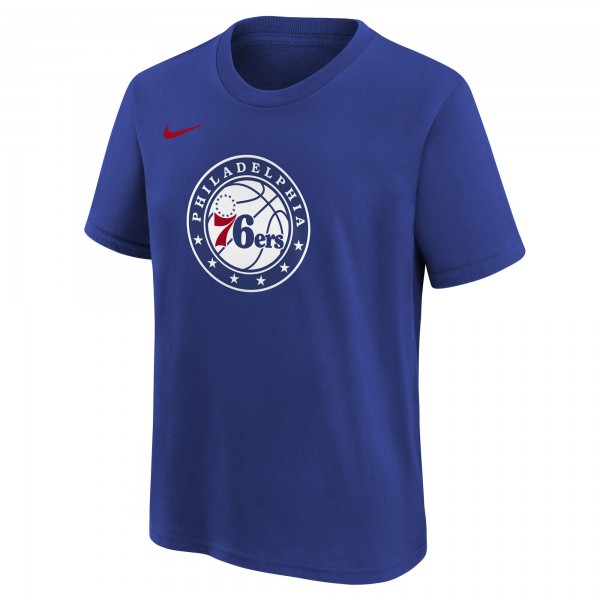 Подростковая Philadelphia 76ers Nike Royal Team Essential Logo T-Shirt