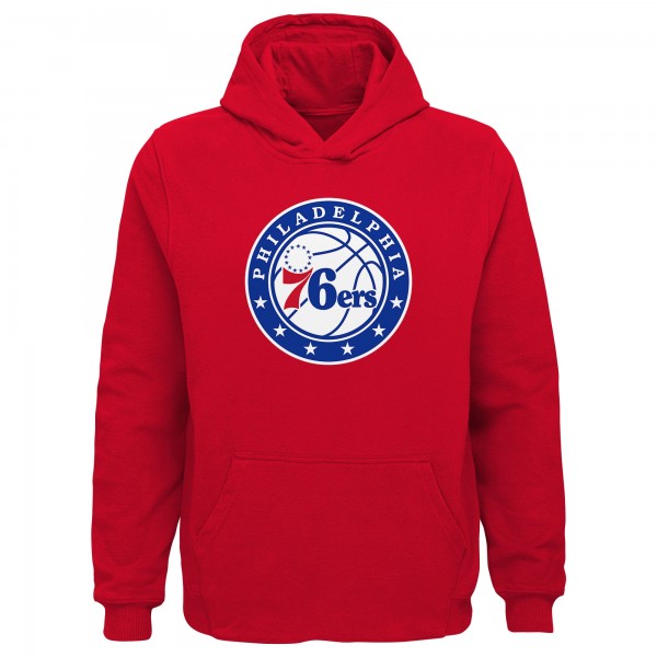 Подростковая Philadelphia 76ers Outerstuff Red Primary Logo Pullover Hoodie