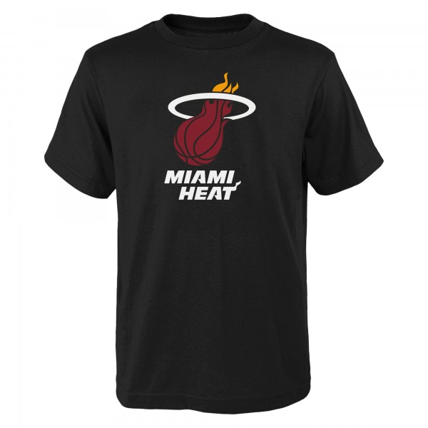 Подростковая Miami Heat Outerstuff Black Primary Logo T-Shirt