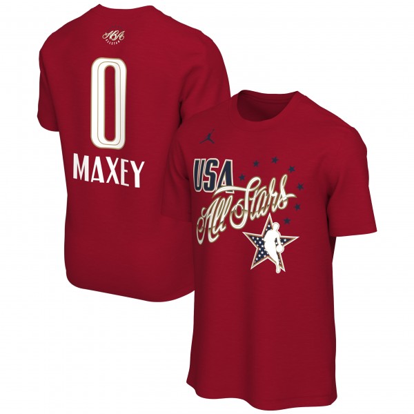 Tyrese Maxey Jordan Brand Red 2026 NBA All-Star Game Name & Number T-Shirt