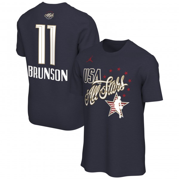 Jalen Brunson Jordan Brand Navy 2026 NBA All-Star Game Name & Number T-Shirt