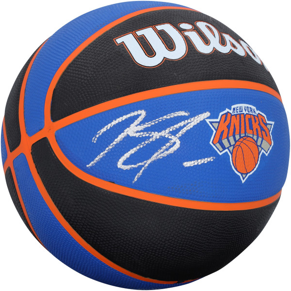 Мяч с автографом Karl-Anthony Towns New York Knicks Fanatics Authentic Wilson Black/Blue Tribute