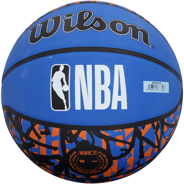 Мяч с автографом Karl-Anthony Towns New York Knicks Fanatics Authentic Wilson Black/Blue Graffiti