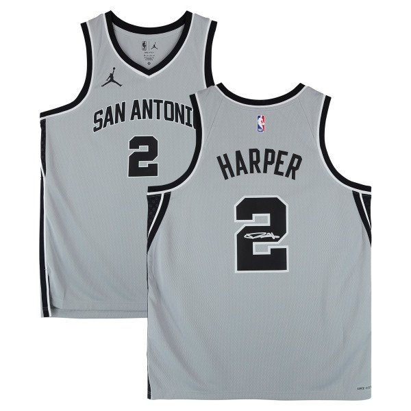 Джерси с автографом Dylan Harper San Antonio Spurs Fanatics Authentic Silver Jordan Brand 2022-23 Statement Swingman