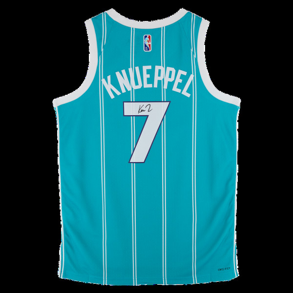 Джерси с автографом Kon Knueppel Charlotte Hornets Fanatics Authentic Teal Jordan Brand 2021-22 Icon Swingman