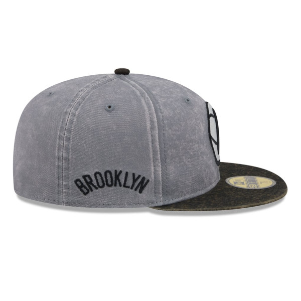 Бейсболка Brooklyn Nets New Era Gray/Black Washed 59FIFTY