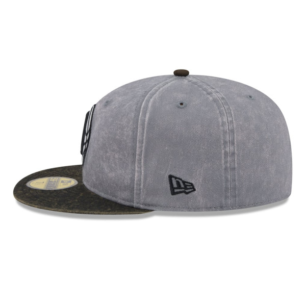 Бейсболка Brooklyn Nets New Era Gray/Black Washed 59FIFTY