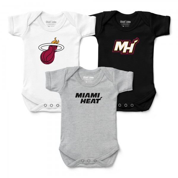 Малышам Miami Heat Chad & Jake Three-Pack Bodysuit Set