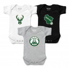 Малышам Milwaukee Bucks Chad & Jake Three-Pack Bodysuit Set