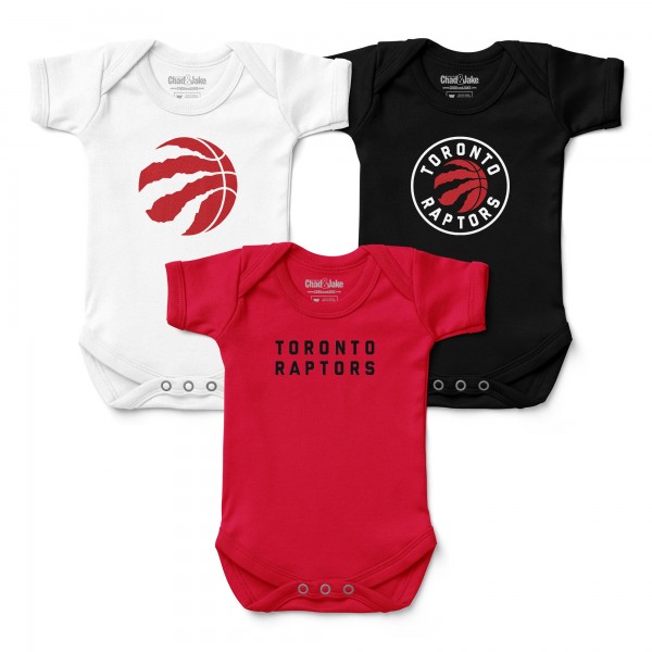 Малышам Toronto Raptors Chad & Jake Three-Pack Bodysuit Set