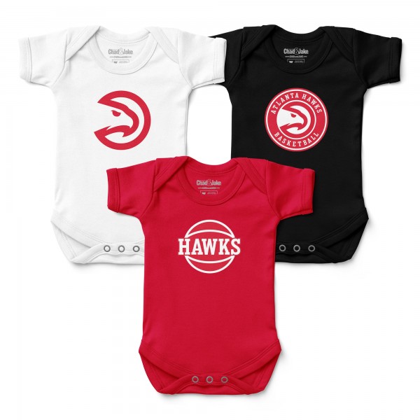 Малышам Atlanta Hawks Chad & Jake Three-Pack Bodysuit Set
