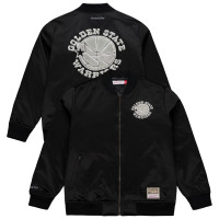 Куртка Golden State Warriors Mitchell & Ness Black Chrome Satin Bomber Full-Zip