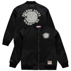Куртка Golden State Warriors Mitchell & Ness Black Chrome Satin Bomber Full-Zip