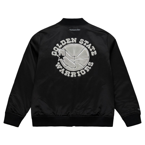 Куртка Golden State Warriors Mitchell & Ness Black Chrome Satin Bomber Full-Zip