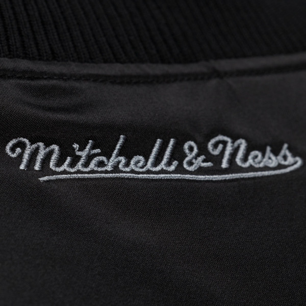 Куртка Golden State Warriors Mitchell & Ness Black Chrome Satin Bomber Full-Zip
