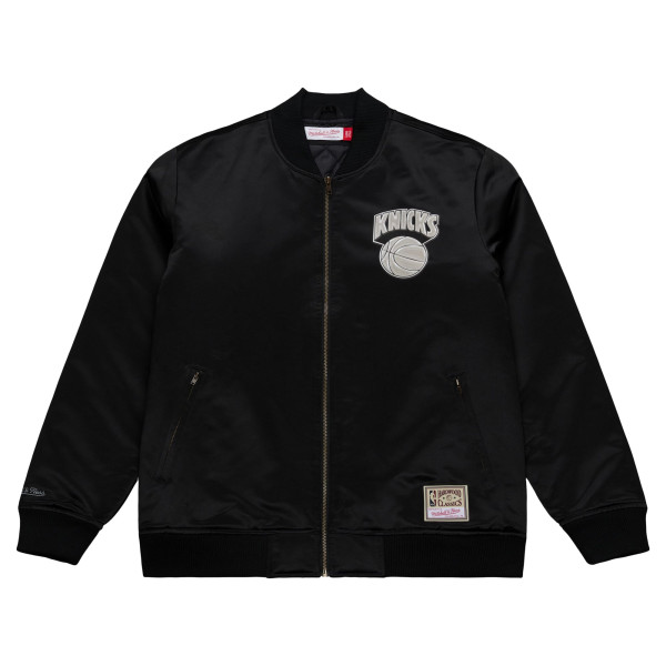 Куртка New York Knicks Mitchell & Ness Black Chrome Satin Bomber Full-Zip