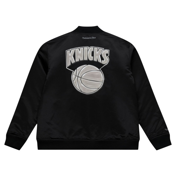 Куртка New York Knicks Mitchell & Ness Black Chrome Satin Bomber Full-Zip