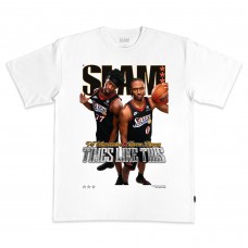 Unisex Philadelphia 76ers VJ Edgecombe & Tyrese Maxey SLAM White Cover T-Shirt